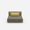 Modular wide chaise longue from the front