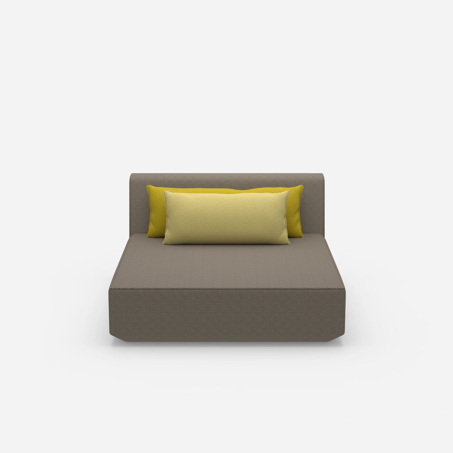 Modular wide chaise longue from the front
