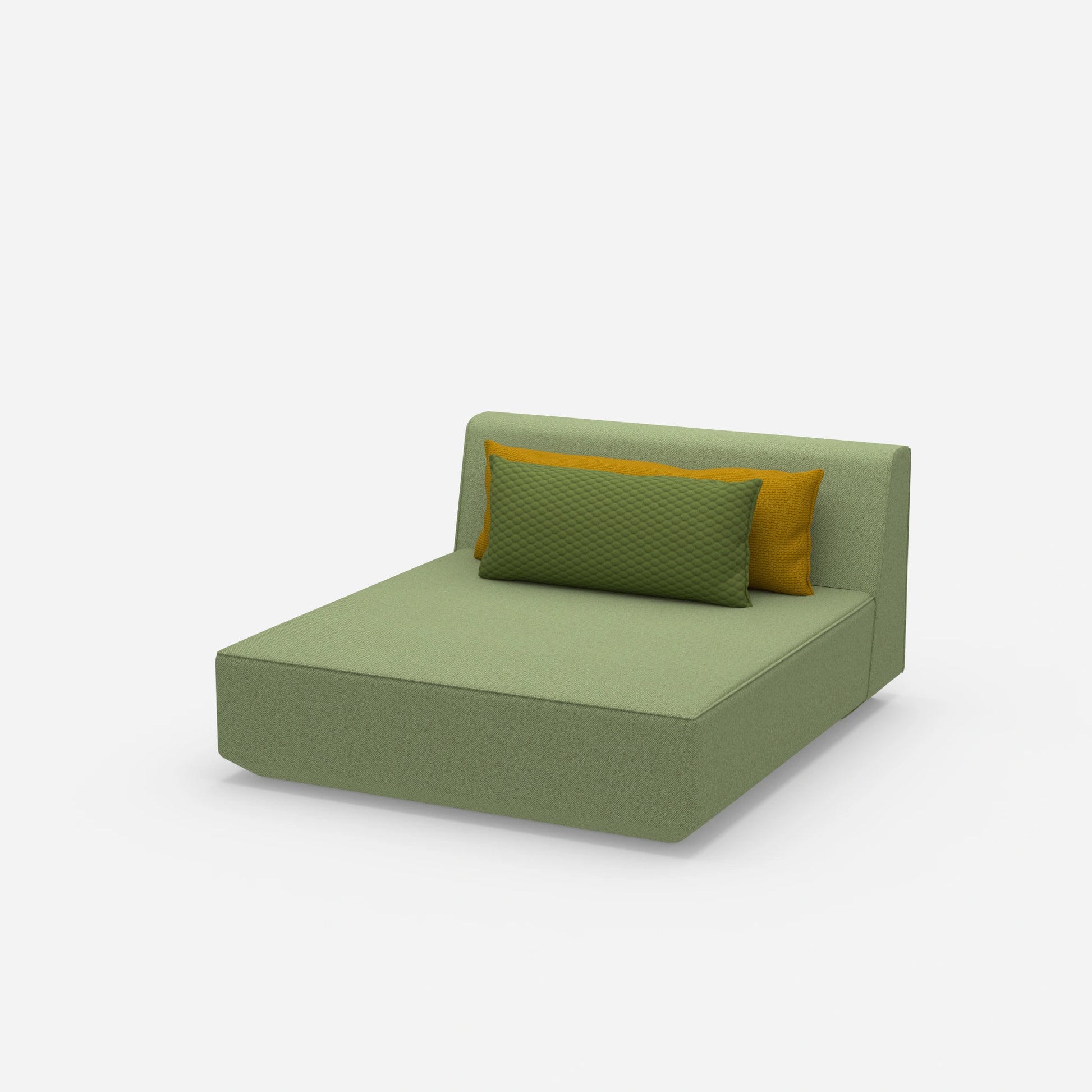 Modular wide recamiere from the side