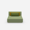 Modular wide chaise longue from the front