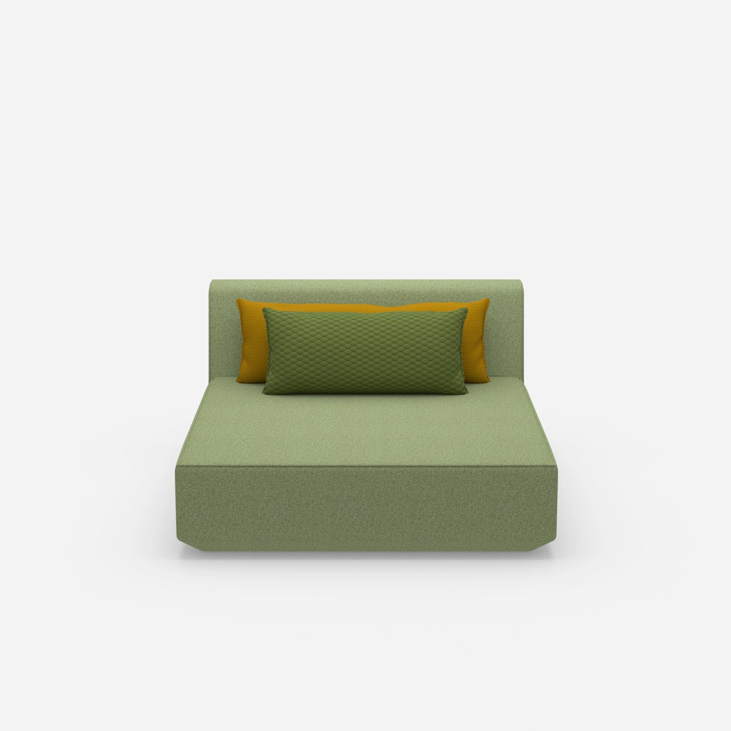 Modular wide chaise longue from the front