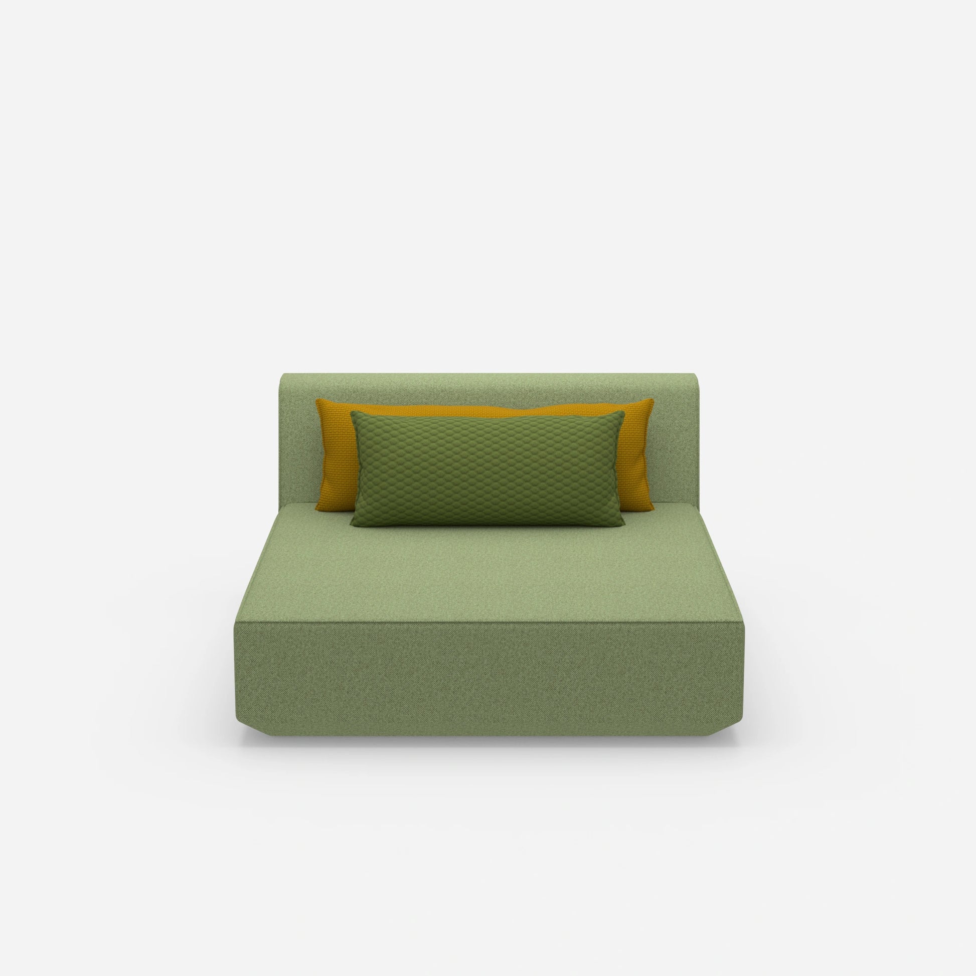 Modular wide chaise longue from the front