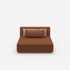 Modular wide chaise longue from the front