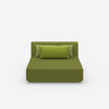 Modular wide chaise longue from the front