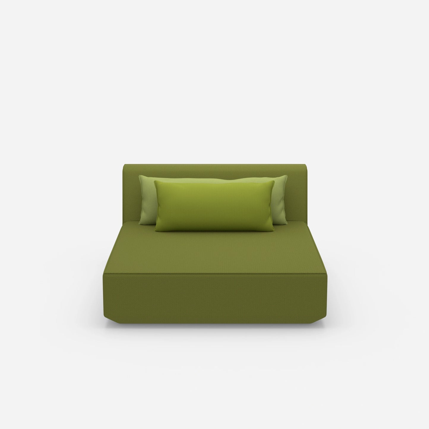 Modular wide chaise longue from the front