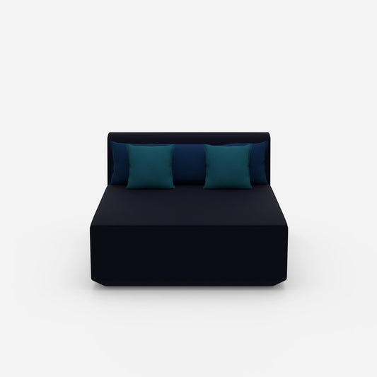 Modular chaise longue 120 cm wide from the front