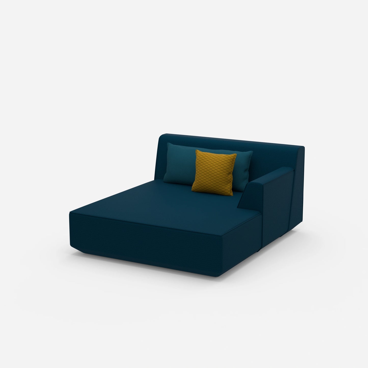 Modular chaise longue for 2 from the side