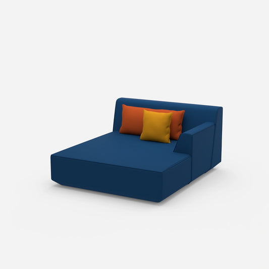 Modular chaise longue for 2 from the side