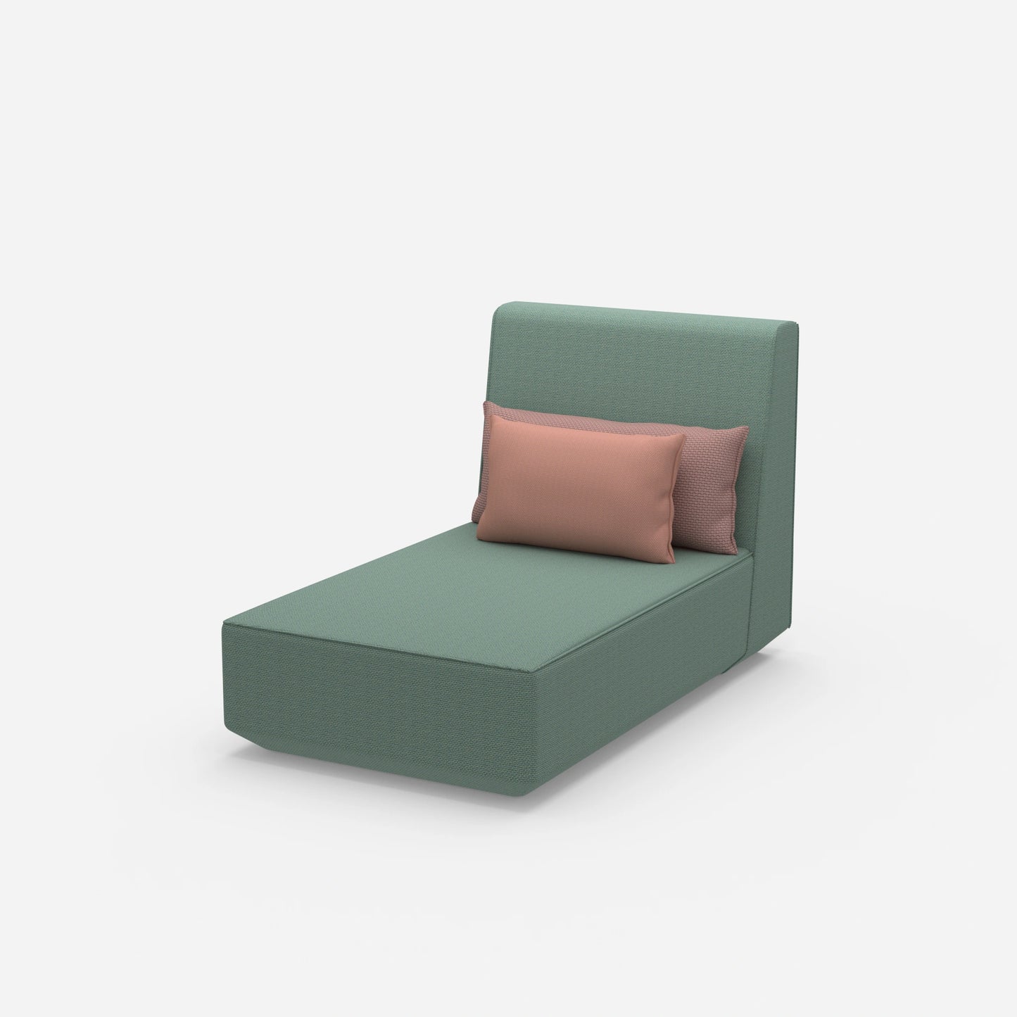 Modular recamiere with high backrest from the side