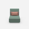 Modular chaise longue with high backrest from the front