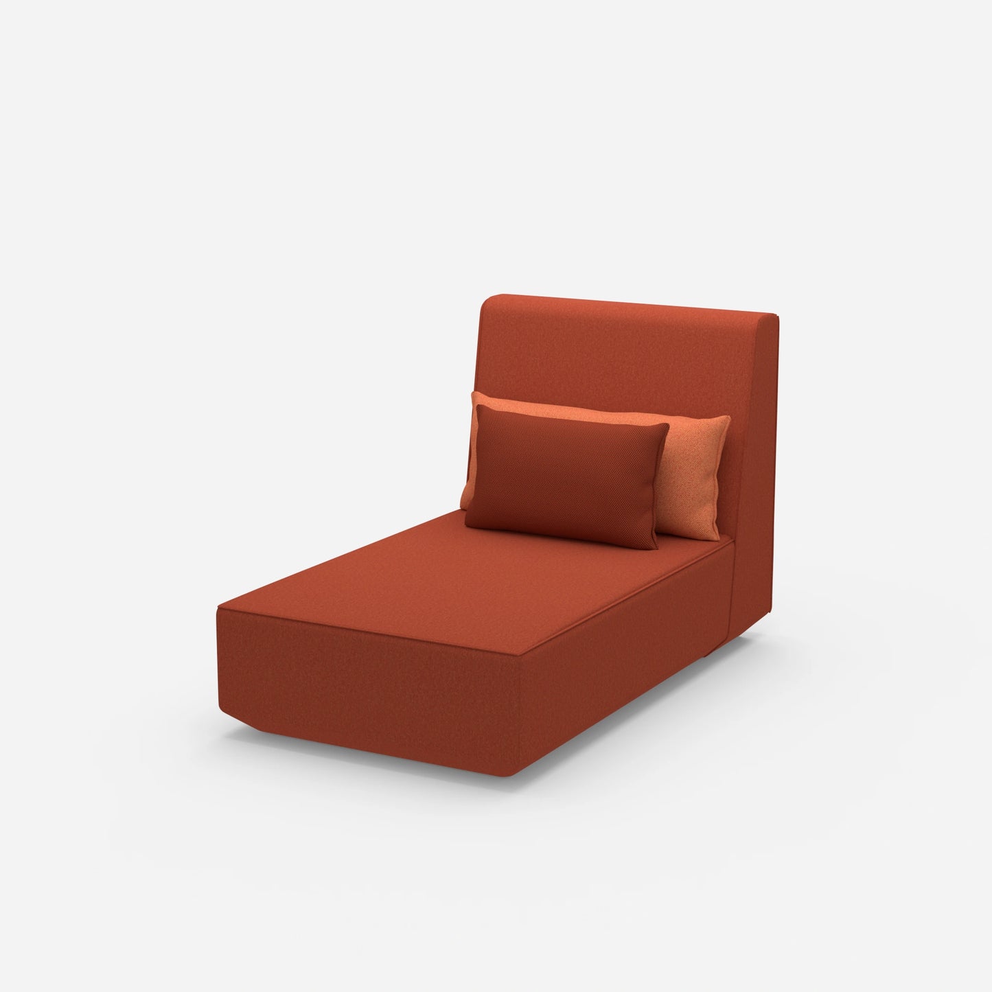 Modular recamiere with high backrest from the side