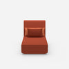 Modular chaise longue with high backrest from the front