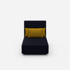 Modular chaise longue with high backrest from the front