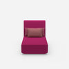 Modular chaise longue with high backrest from the front