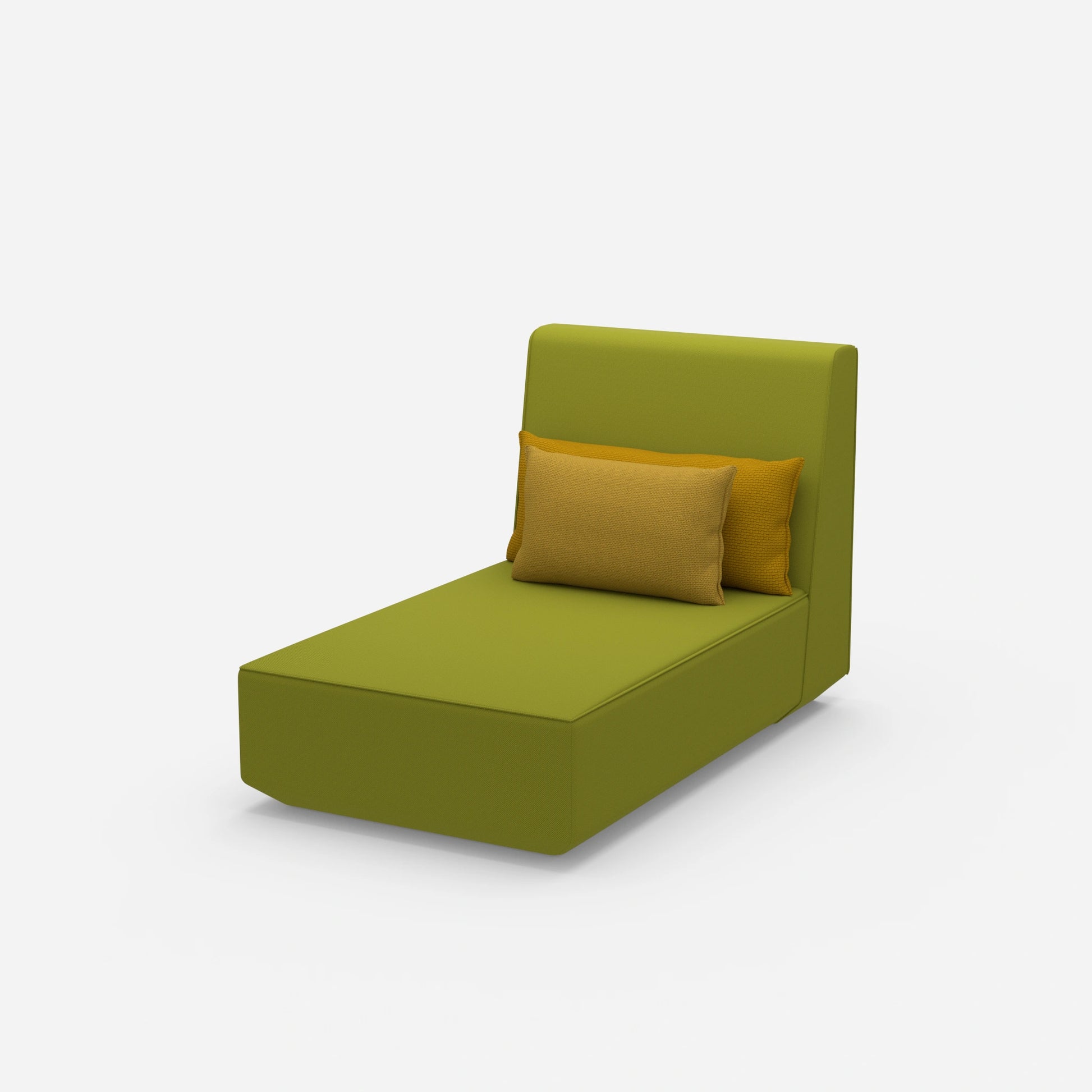 Modular recamiere with high backrest from the side