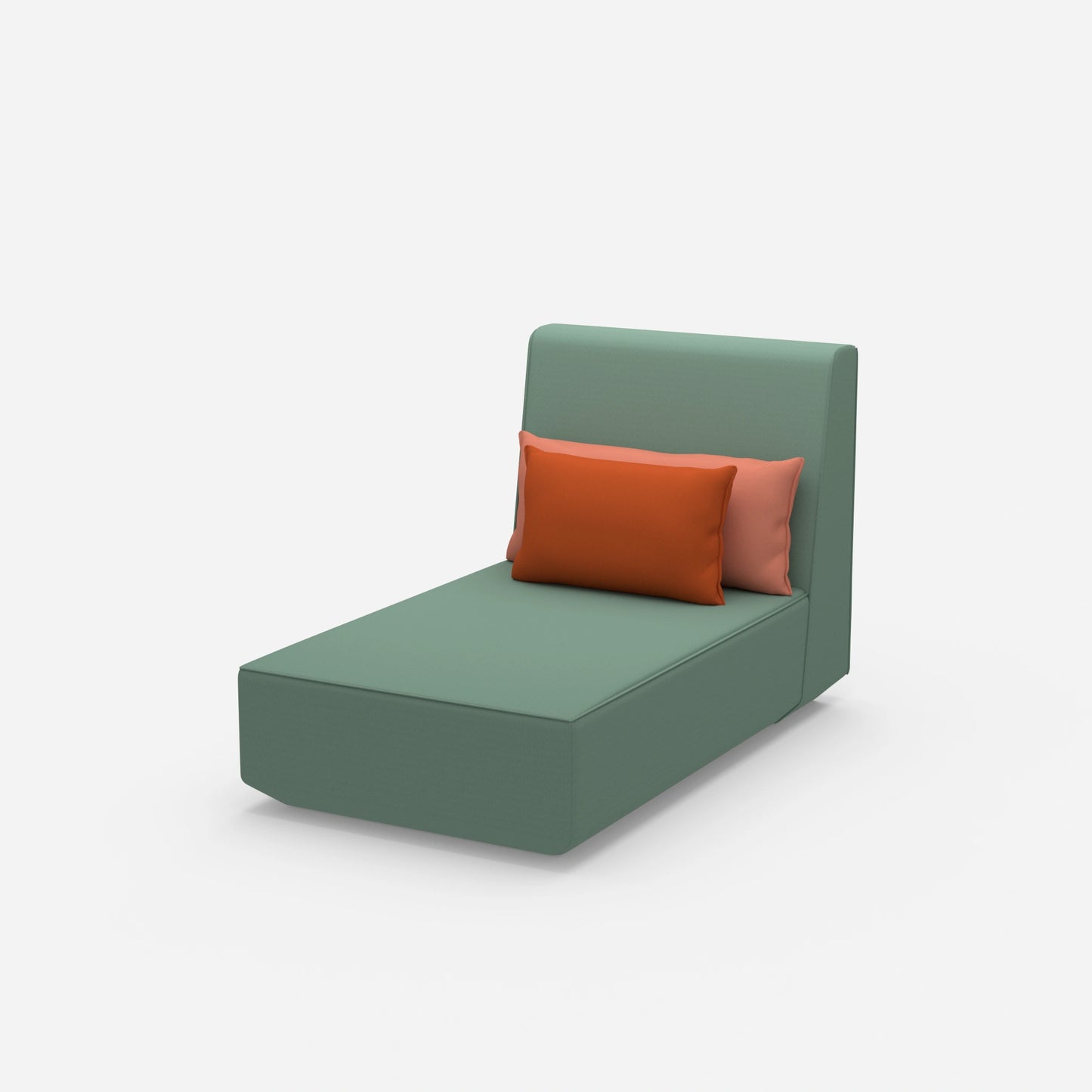 Modular recamiere with high backrest from the side