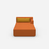 Modular chaise longue for sleeping from the front