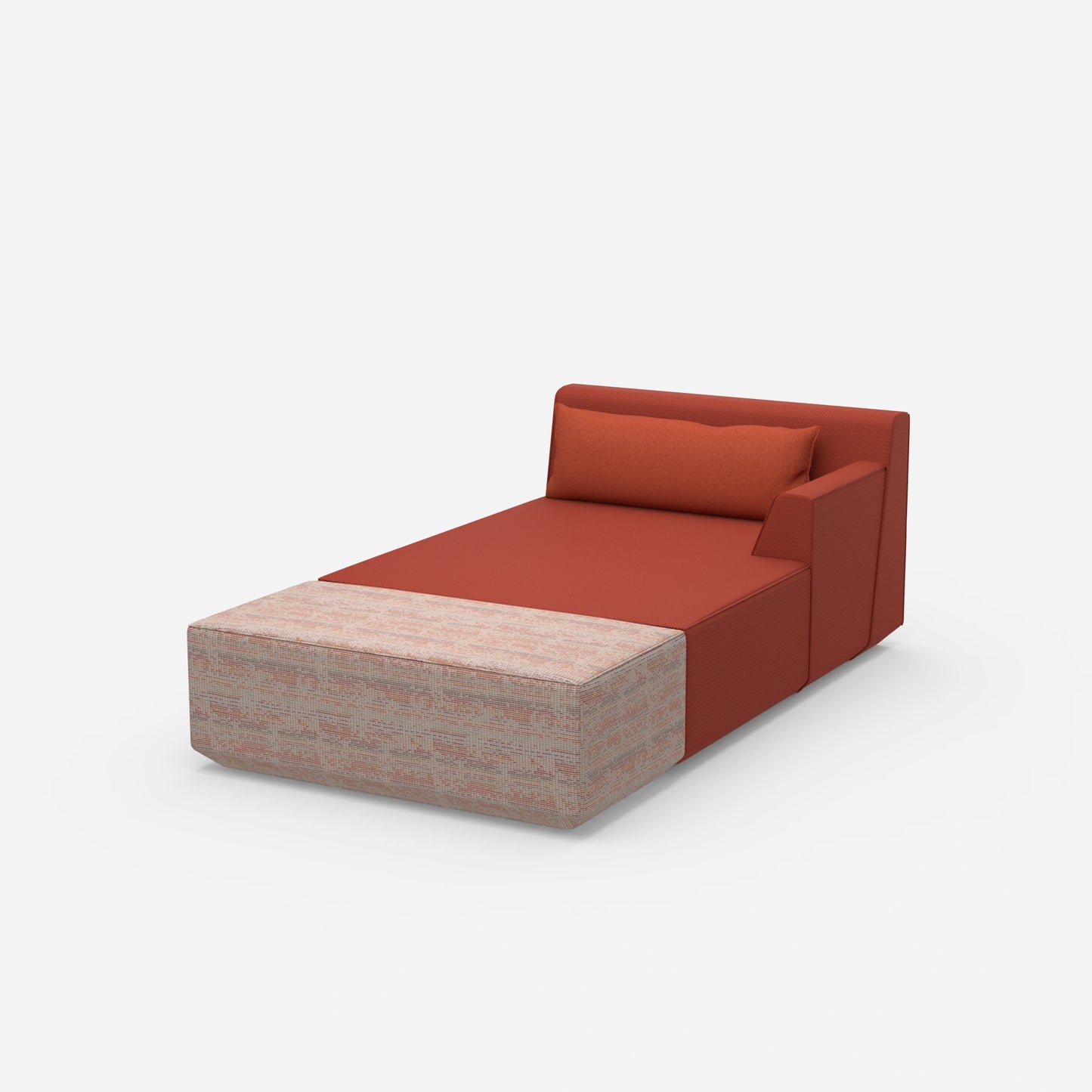 Modular recamiere for sleeping from the side