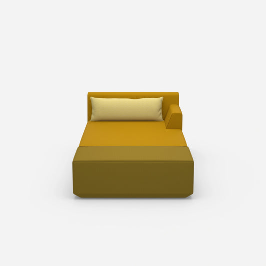 Modular chaise longue for sleeping from the front