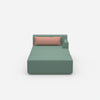 Modular chaise longue for sleeping from the front