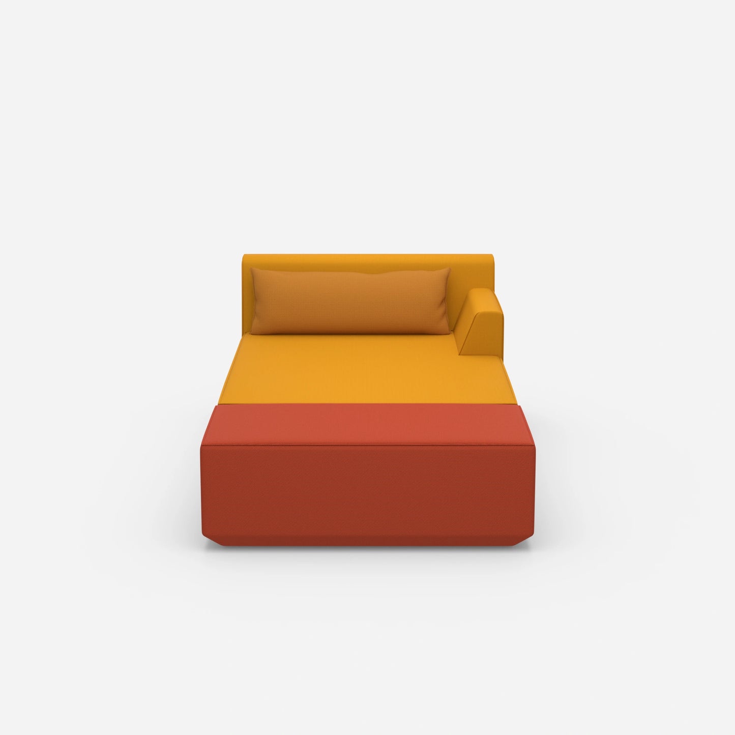 Modular chaise longue for sleeping from the front