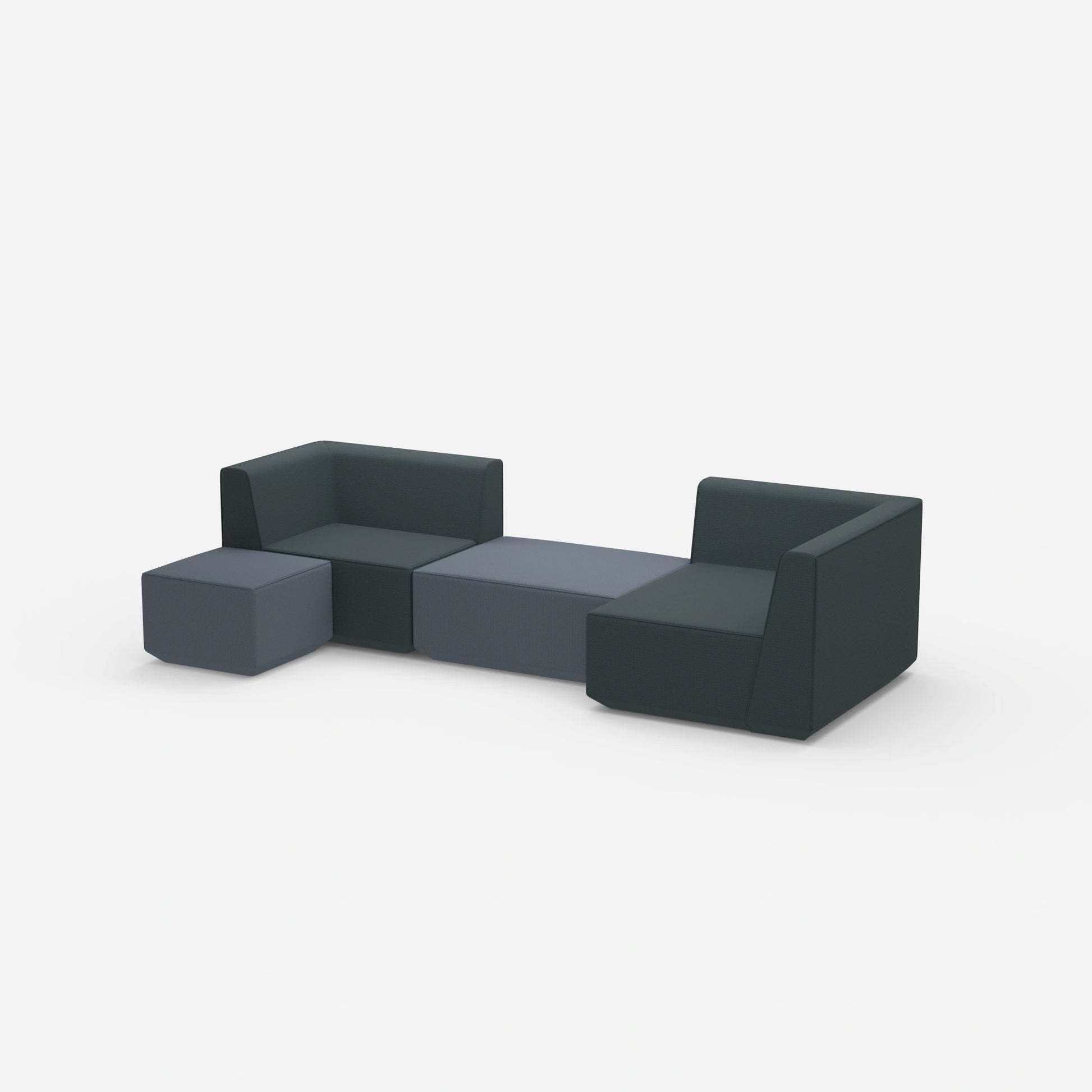 Modular sofa landscape from the side