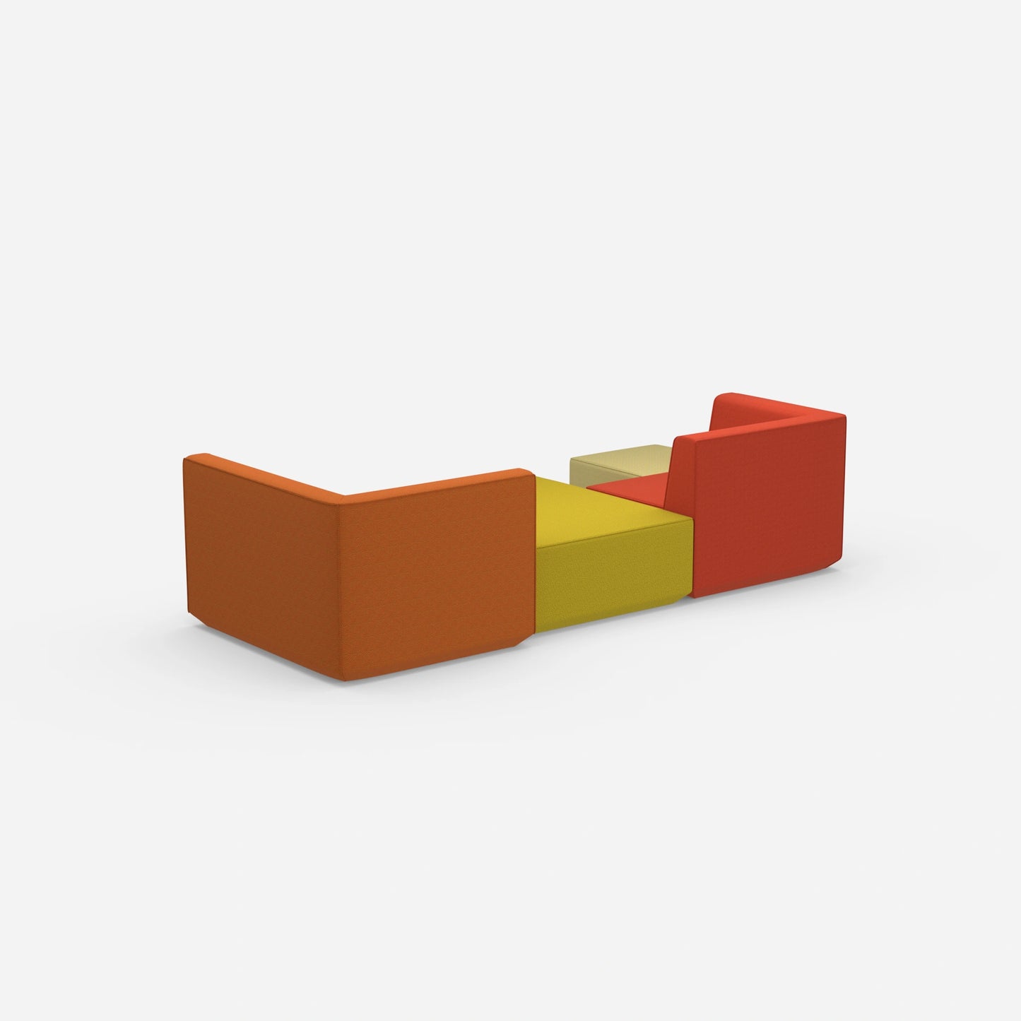 Modular sofa landscape from behind