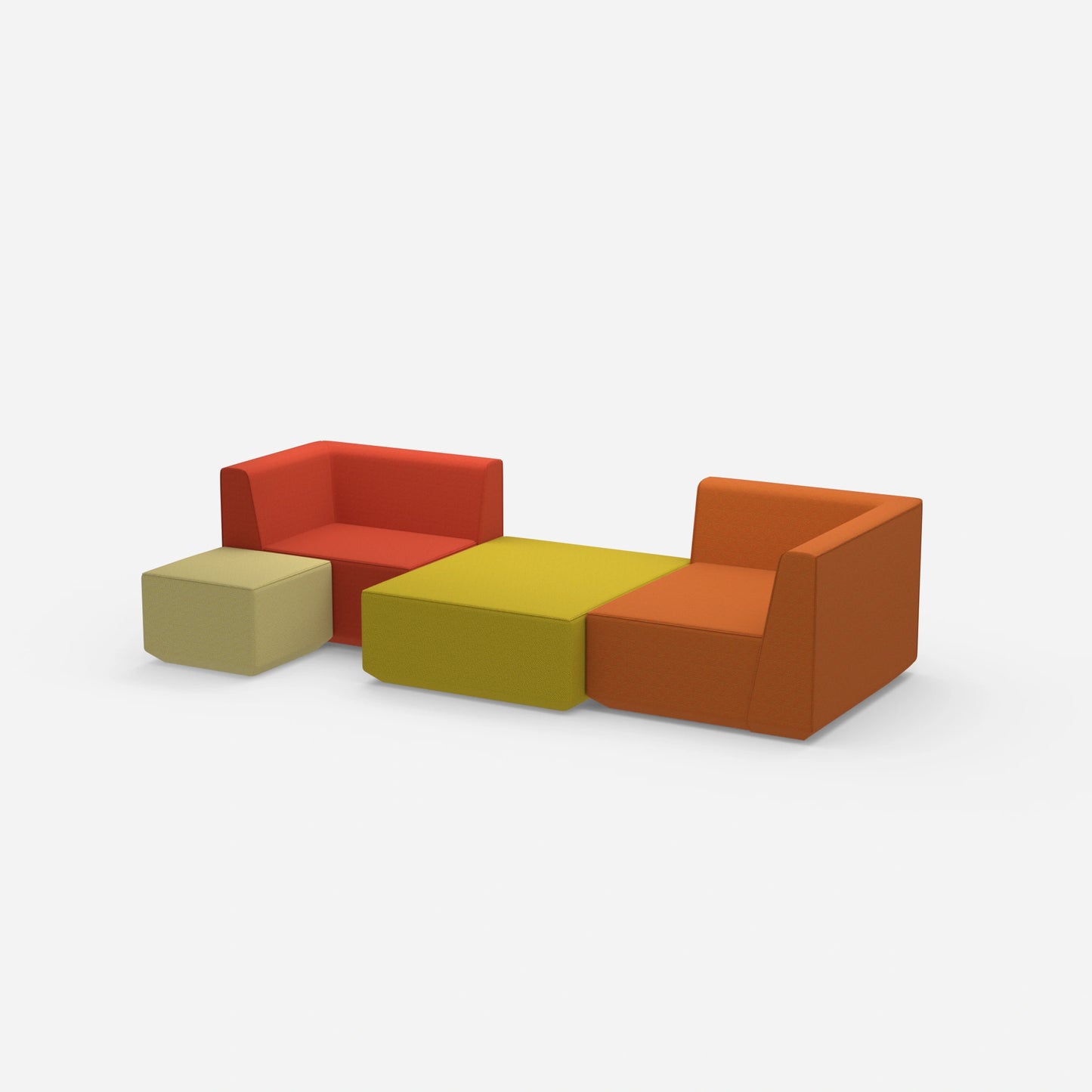 Modular sofa landscape from the side