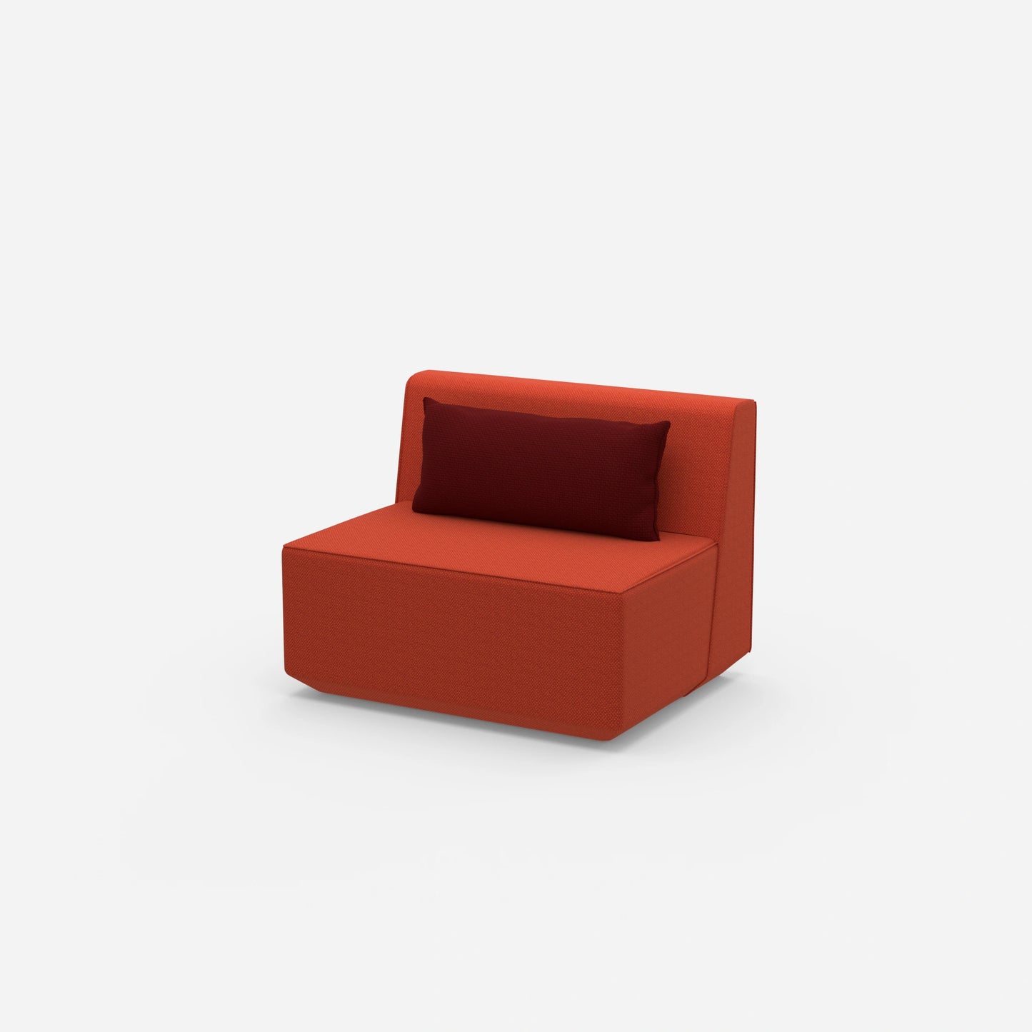 Modular armchair without backrest 100 cm wide from the side