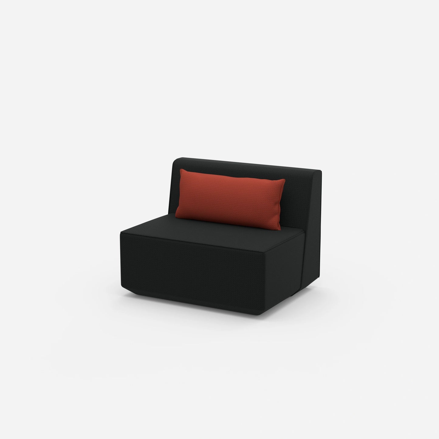 Modular armchair without backrest 100 cm wide from the side