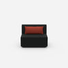 Modular armchair without backrest 100 cm wide from the front