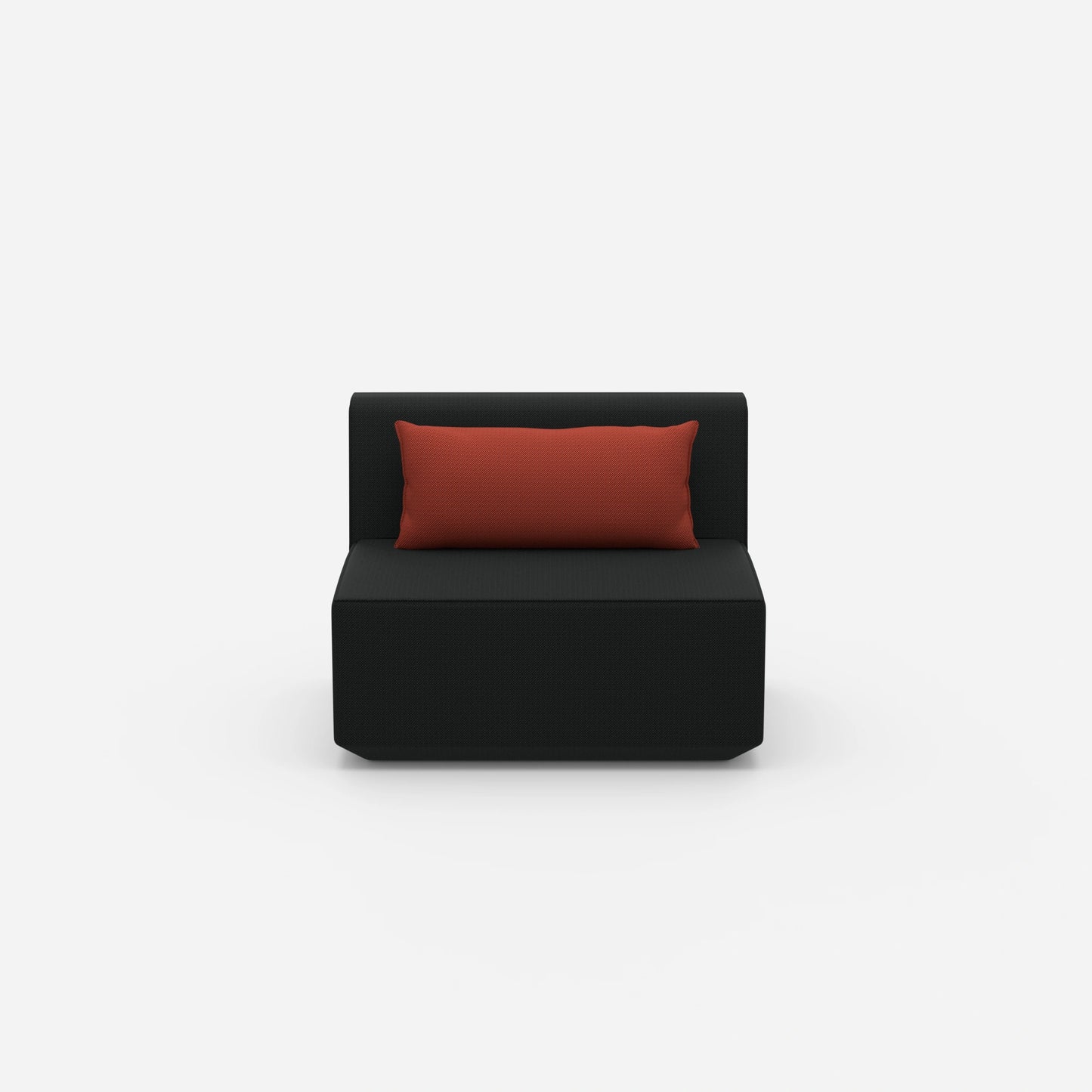 Modular armchair without backrest 100 cm wide from the front