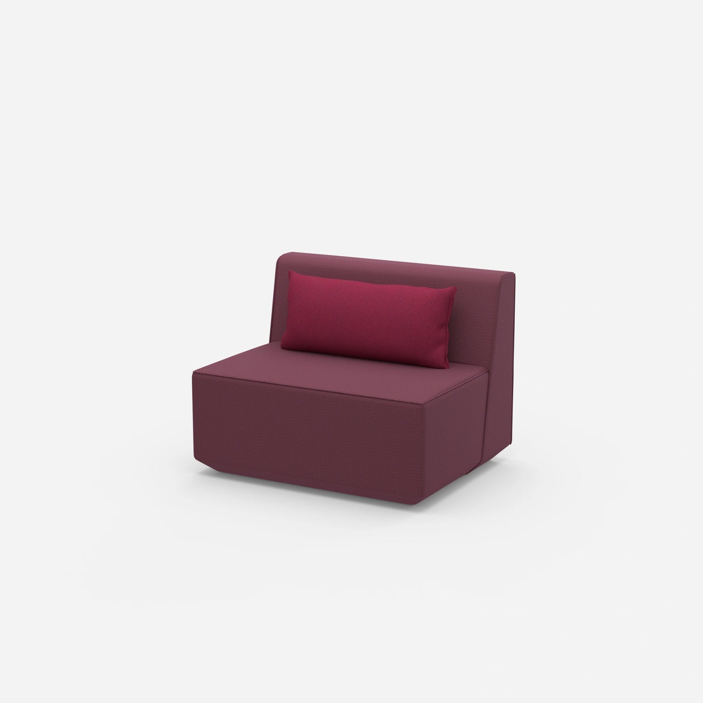 Modular armchair without backrest 100 cm wide from the side
