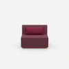 Modular armchair without backrest 100 cm wide from the front