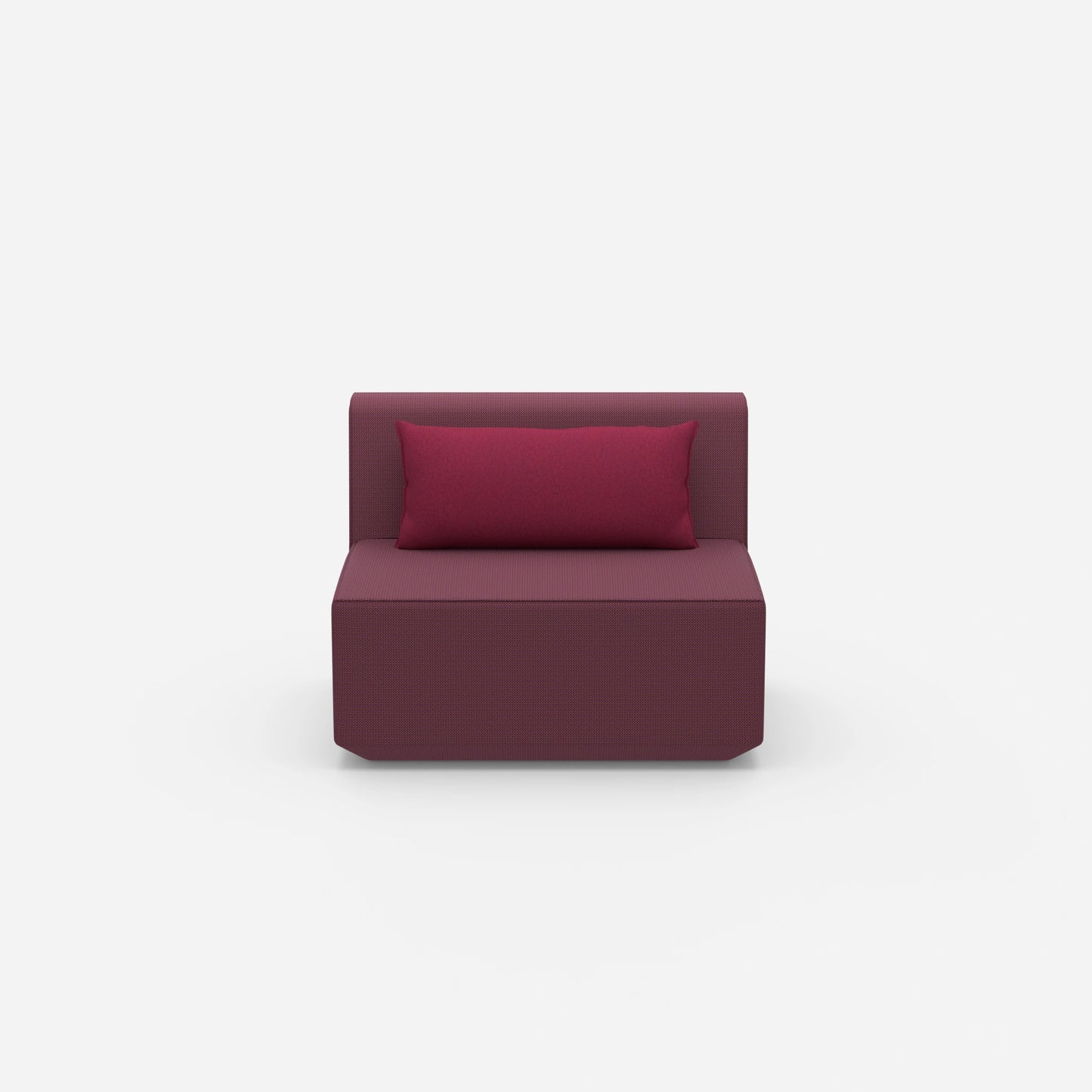 Modular armchair without backrest 100 cm wide from the front