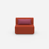 Modular armchair without backrest 100 cm wide from the front