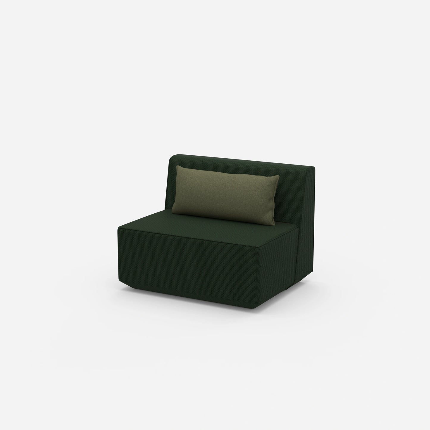 Modular armchair without backrest 100 cm wide from the side