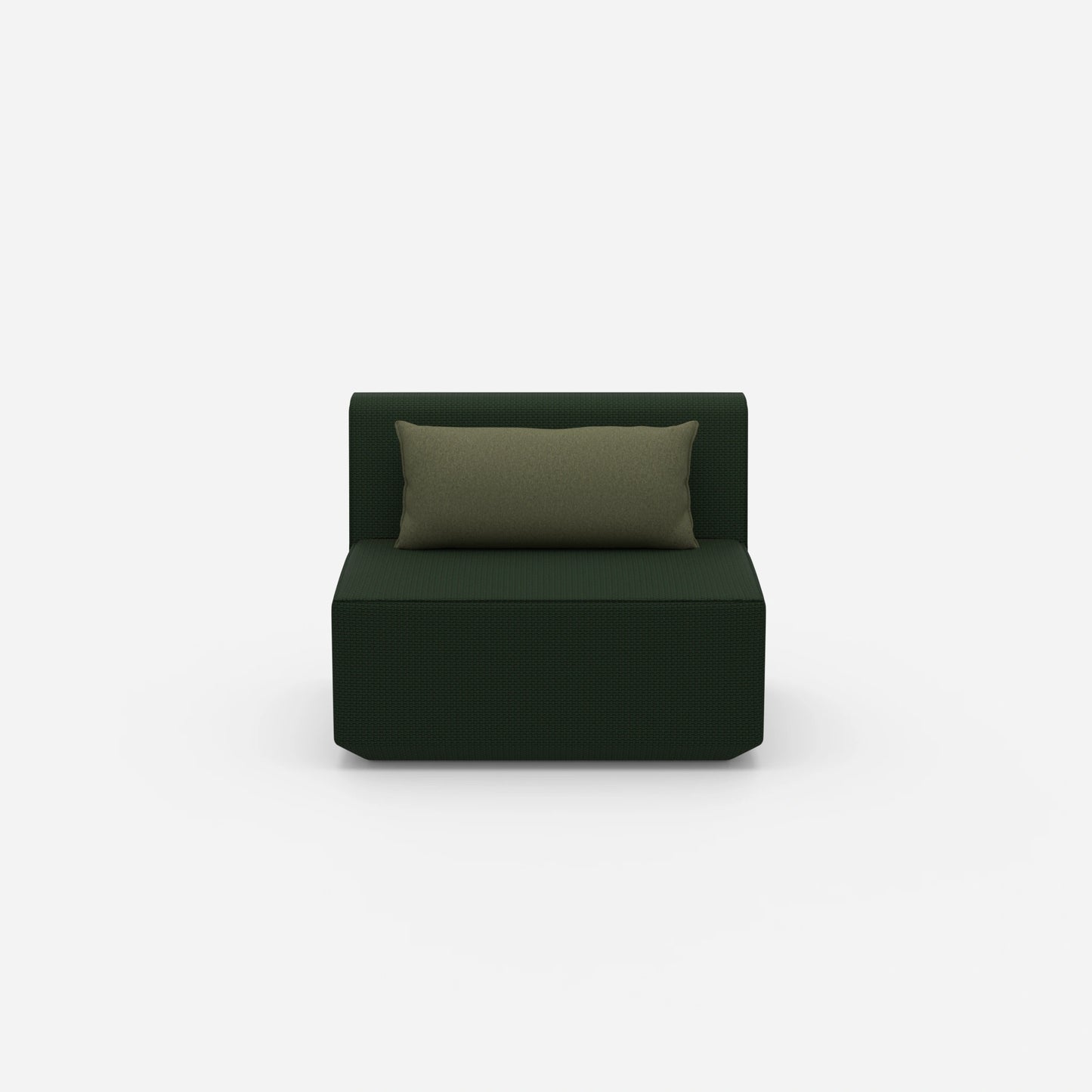 Modular armchair without backrest 100 cm wide from the front