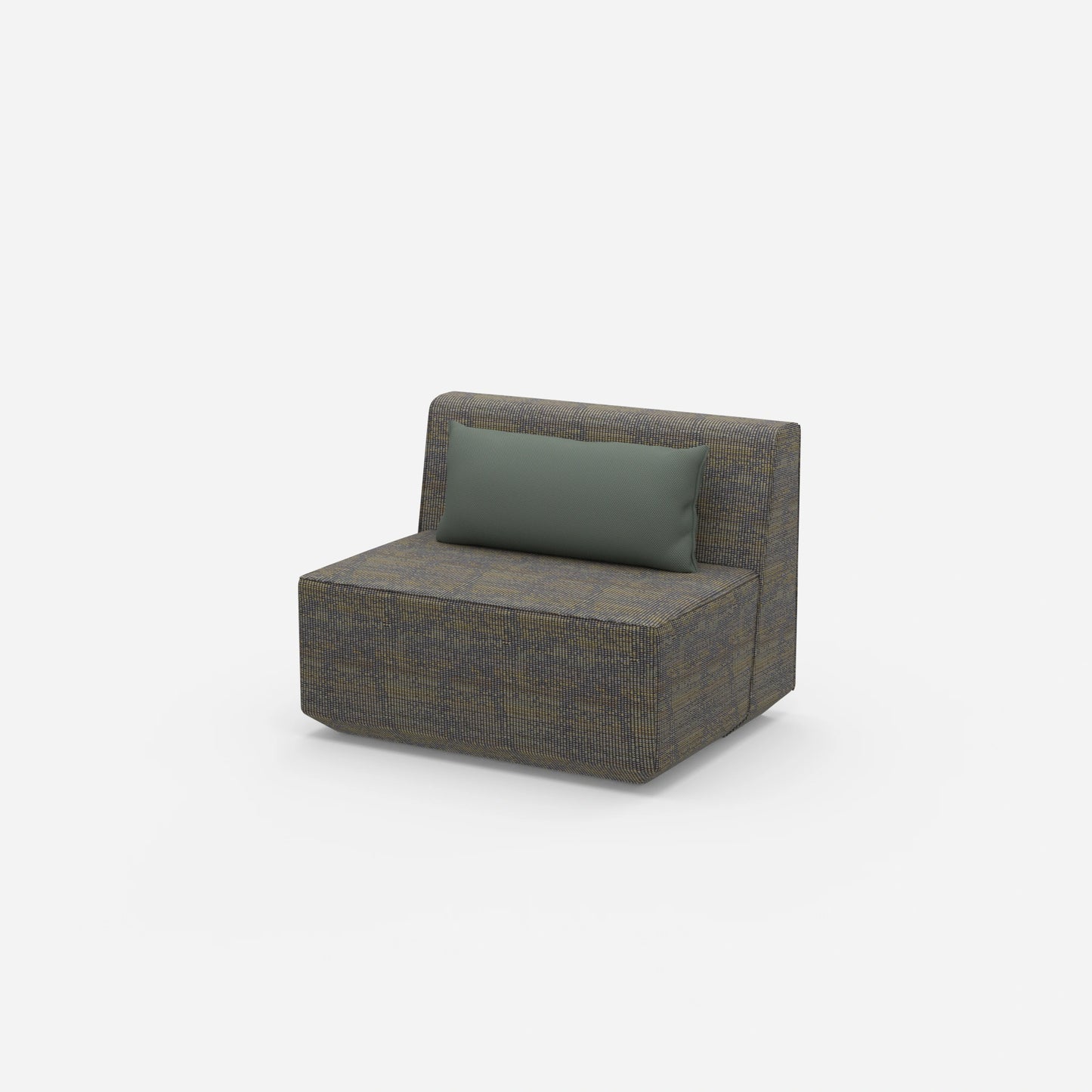 Modular armchair without backrest 100 cm wide from the side