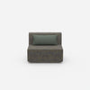 Modular armchair without backrest 100 cm wide from the front