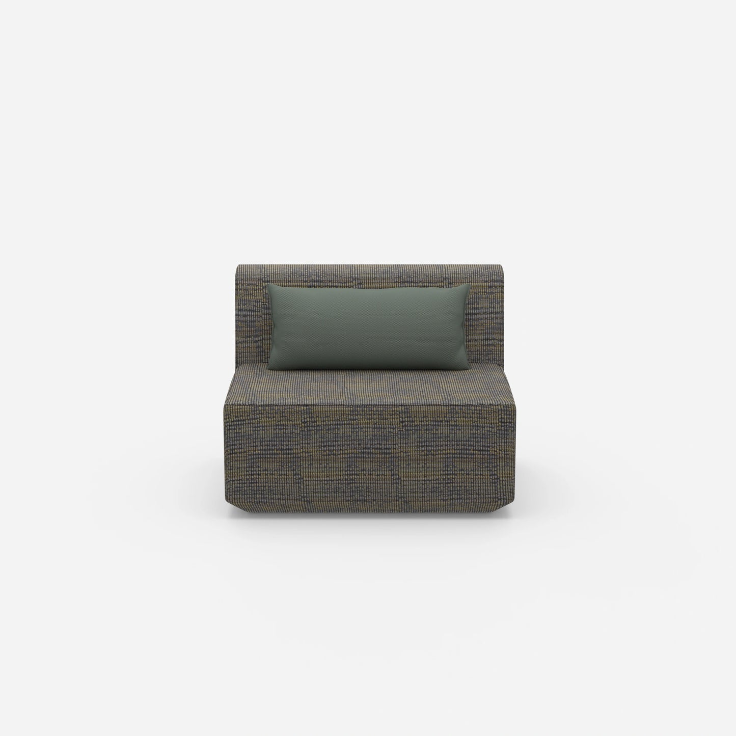 Modular armchair without backrest 100 cm wide from the front