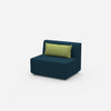 Modular armchair without backrest 100 cm wide from the side