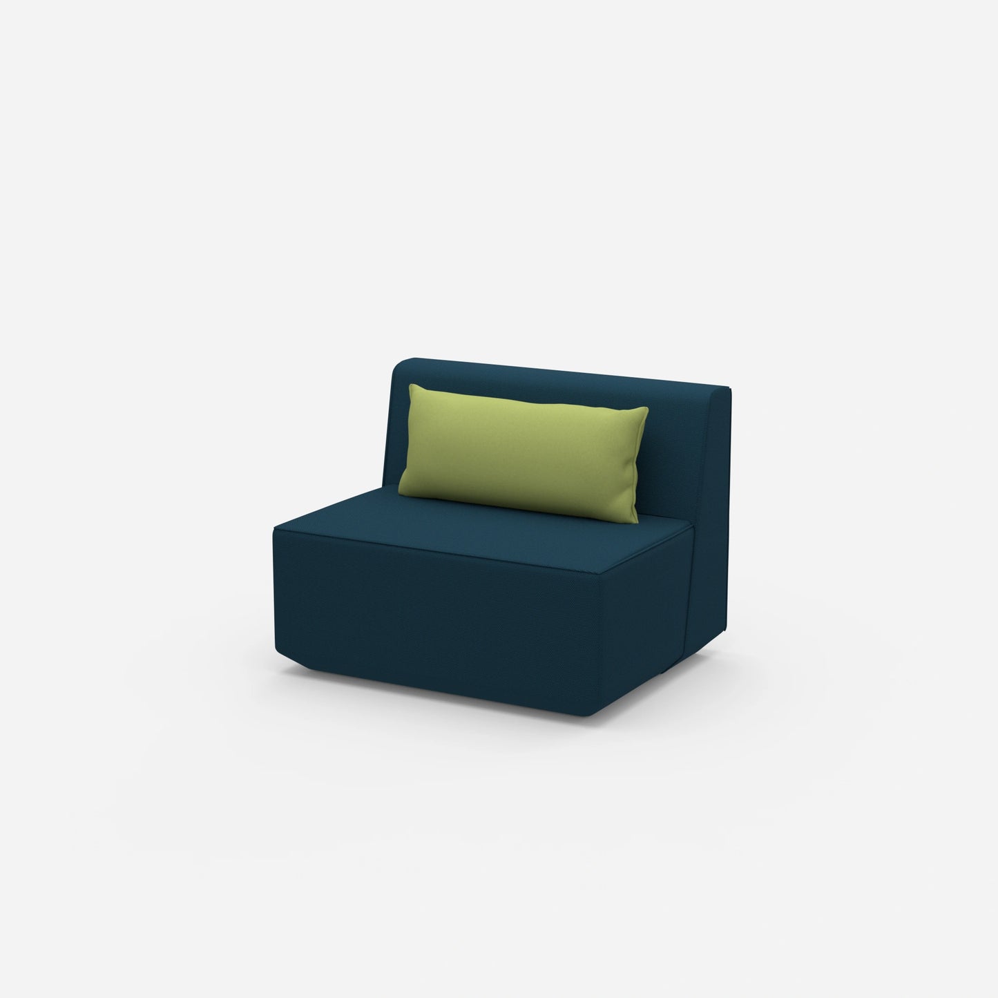 Modular armchair without backrest 100 cm wide from the side