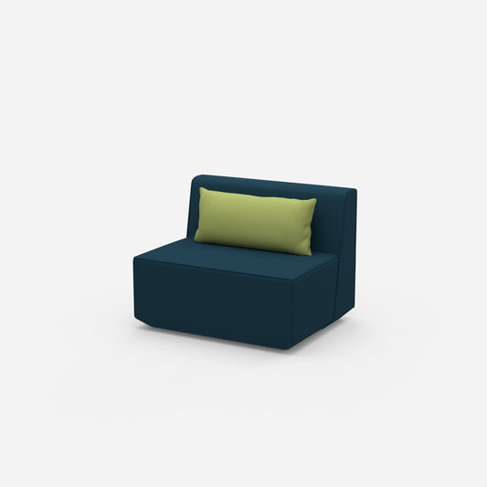 Modular armchair without backrest 100 cm wide from the side