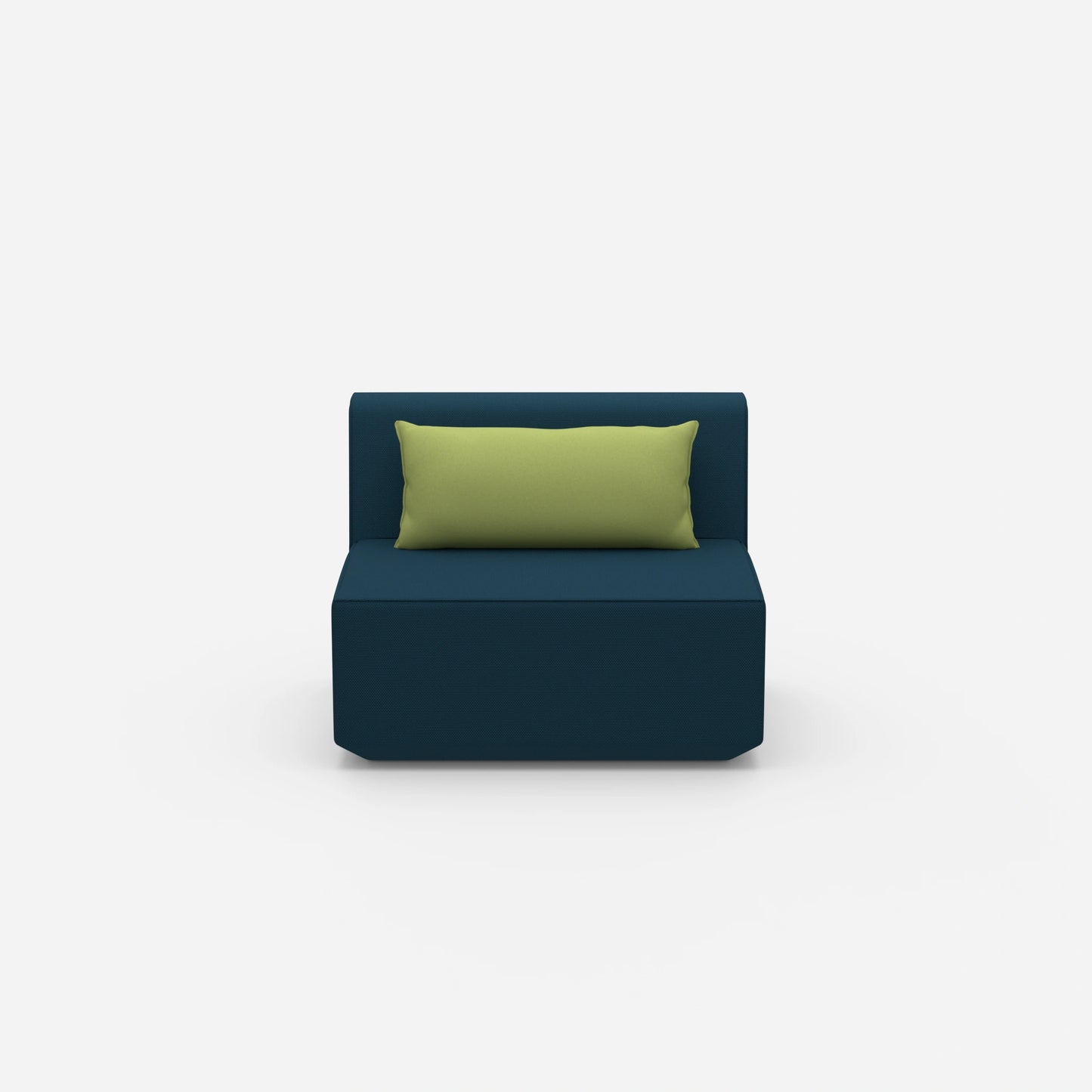 Modular armchair without backrest 100 cm wide from the front