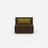 Modular armchair without backrest 100 cm wide from the front