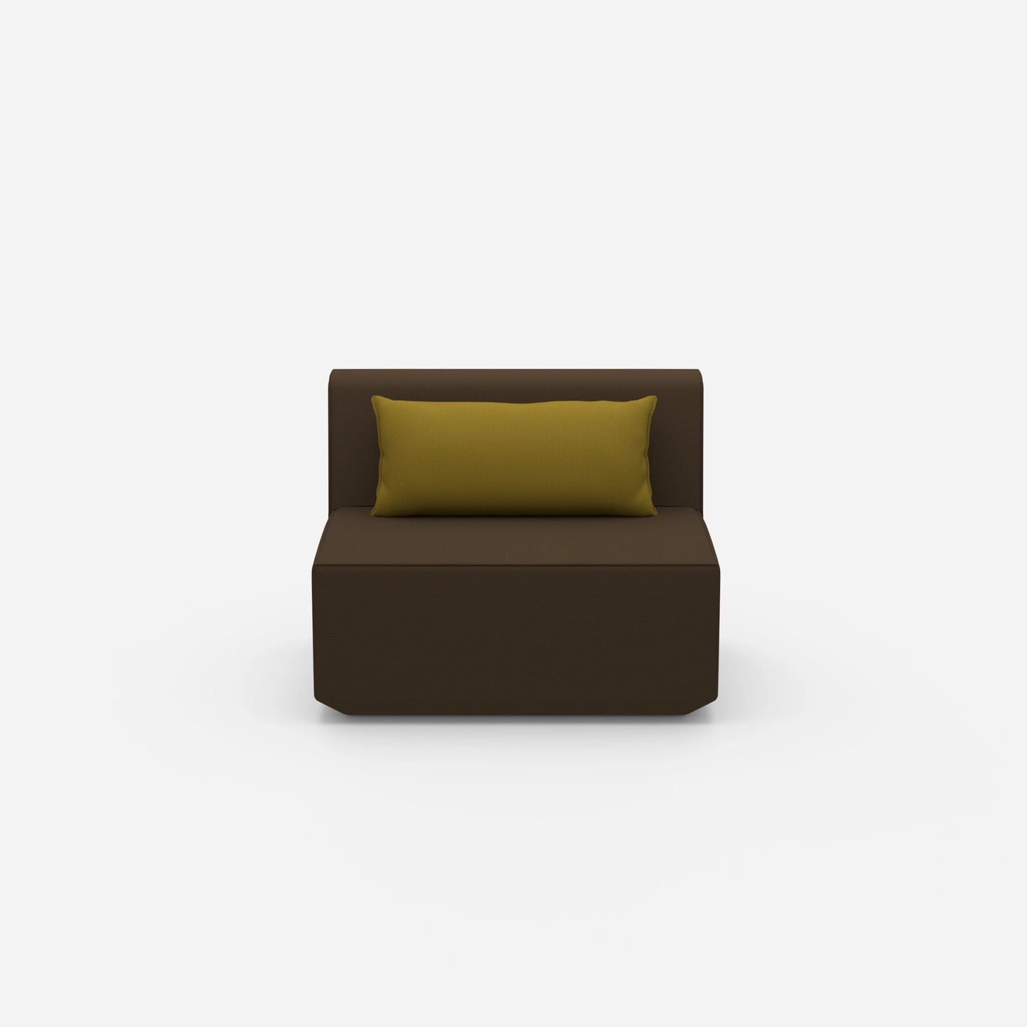 Modular armchair without backrest 100 cm wide from the front