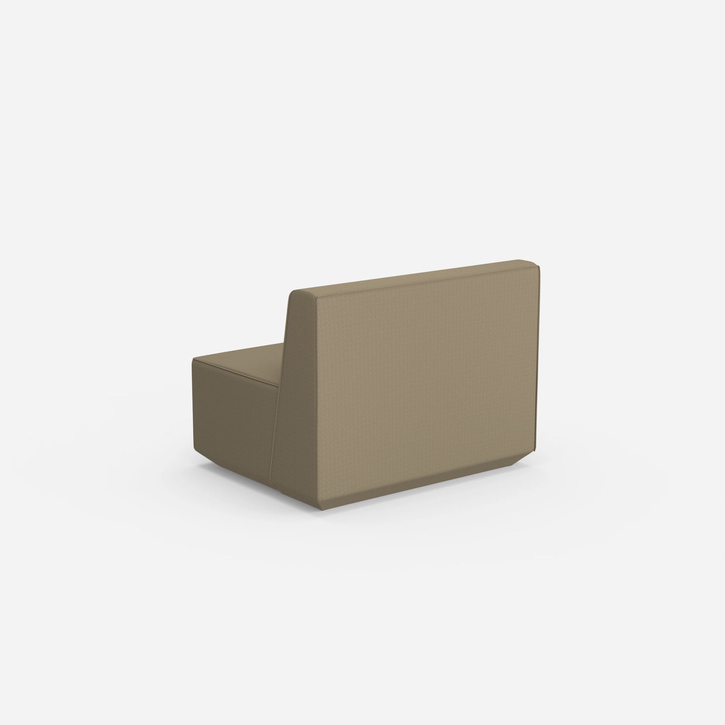 Modular armchair without backrest 100 cm wide from behind
