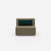Modular armchair without backrest 100 cm wide from the front