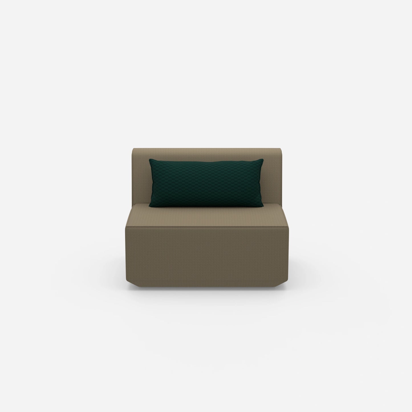 Modular armchair without backrest 100 cm wide from the front
